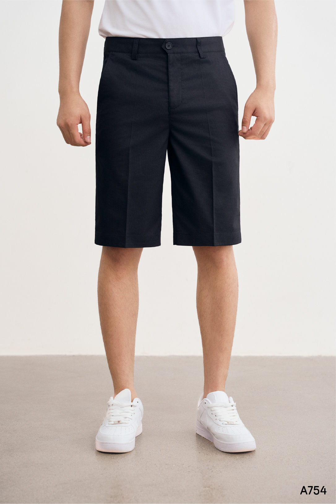 Quần short kaki regular nam cao cấp Santino màu đen | A754